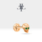 Cartilage Tragus Skull Design Green Garnet  Piercing,Single Daith Stud Earring ,14K Gold