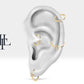 14K Solid Gold Star Desing Diamond Clicker Piercing,Cartilage Clicker Earring ,16G