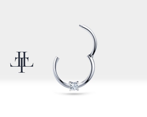 La Tua Luce | Piercing | Cartilage Hoop Princess Cut Diamond