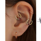 Cartilage Hoop Baguette Cut Ruby Clicker,Single Earring,14K Yellow Solid Gold