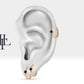 Cartilage Hoop Round Cut Black Diamond Earring , Single Piercing , 14K White Solid Gold