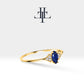 14K Yellow Gold Ring,Engagement Ring,Marquise Cut Sapphire and Diamond Ring