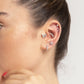 Cartilage Piercing,14K Solid Gold Moon Design Ruby Piercing,Screw Back Stud Piercing