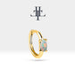 Cartilage Hoop Oval Cut Opal Earring , Single Earring , 14K Yellow Gold