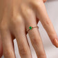 14K Yellow Solid Gold Ring ,Multi Stone Ring ,Oval Cut Emerald with Tiny Diamond Ring