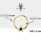Cartilage Hoop,Round Cut Black Diamond Star Clicker,Single Earring,14K Solid Gold,16G