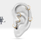 Cartilage Hoop,Round Cut Diamond Eye Design Clicker,Single Earring,14K Solid Gold,16G