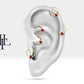 Cartilage Hoop,Pear Cut Ruby Clicker Piercing,Single Earring,14K Solid  Gold,16G(1.2mm)