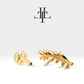 14K Solid Gold Cartilage Piercing,Diamond Olive Bough Design Piercing,Leaf Stud Earring