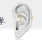 Cartilage Hoop Snake Design Diamond Clicker Piercing Single Earring 14K Gold,16G(1.2)