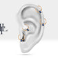 Cartilage Hoop , Baguette Cut Sapphire Clicker Piercing , Single Earring , 14K Solid Gold