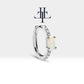Huggie Hoop Earring , Oval Cut Opal and Diamond Earring , 14K Yellow Solid Gold