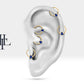 Cartilage Hoop, Pear Cut Sapphire Clicker,Single Earring,14K Solid  Gold,16G(1.2mm)
