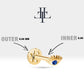 Screw Back Tragus Piercing, Small Eye Design Sapphire Piercing, Single Earring , 14K Solid Gold