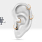 Cartilage Hoop,Round Cut Diamond Tulip Design Clicker,Single Earring,14K Solid Gold,16G