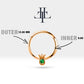Cartilage Hoop,Round Cut Green Garnet Tulip Design Clicker,Single Earring,14K Solid Gold,16G