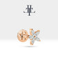 Tragus Piercing , Marquise Cut Star Design Diamond Piercing ,Single Earring ,14K Solid Gold